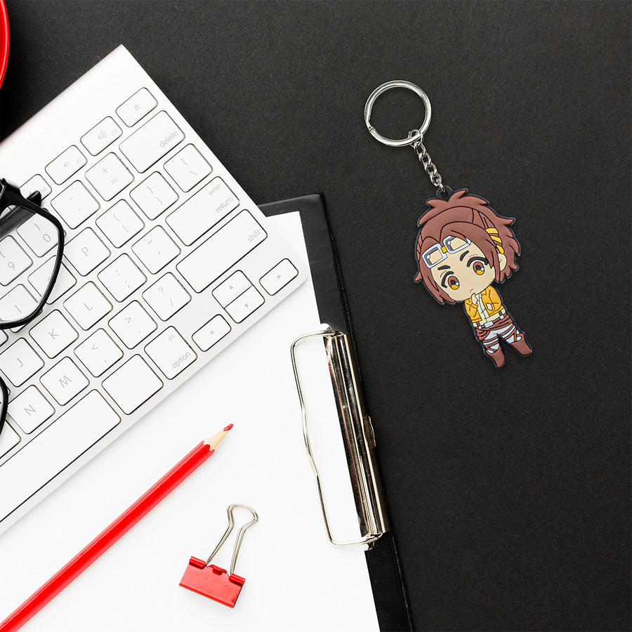 New Hange Zoe Attack On Titan Anime Manga Toy Backpack Keychain Bag little figure tag