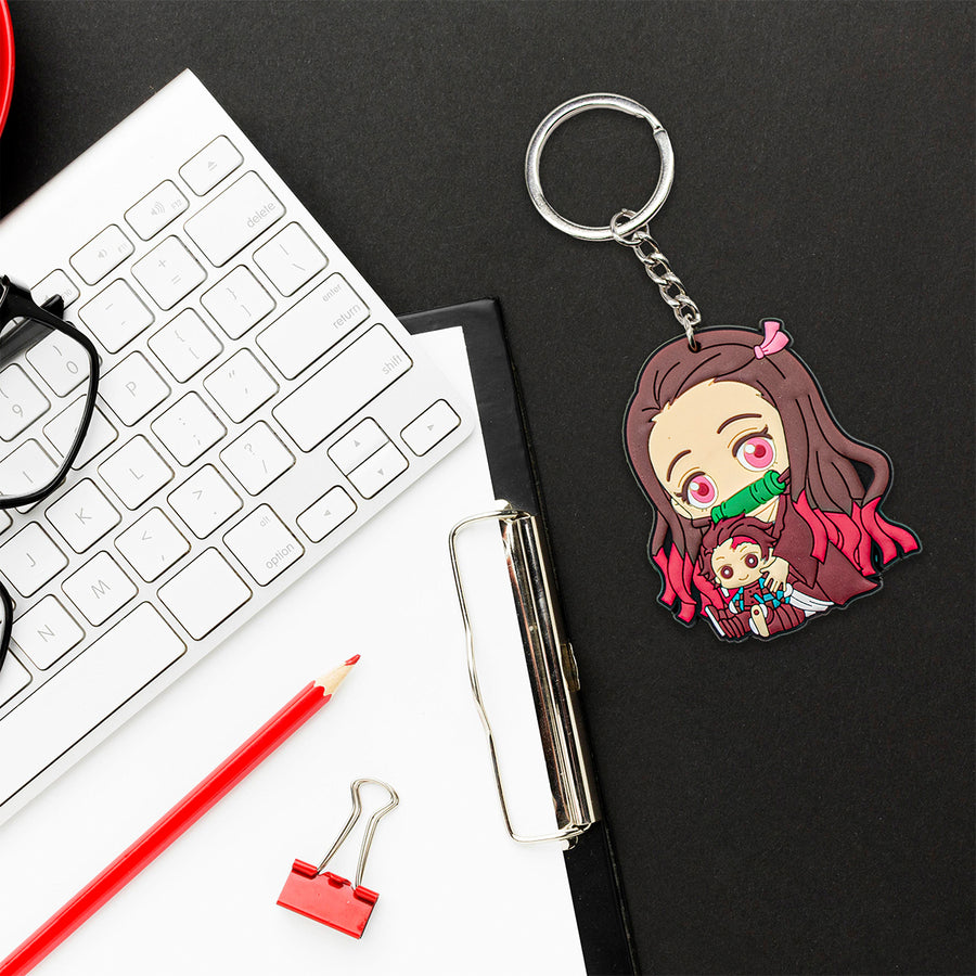 New Demon Slayer Anime Backpack Keychain Bag little figure nezuko kamado
