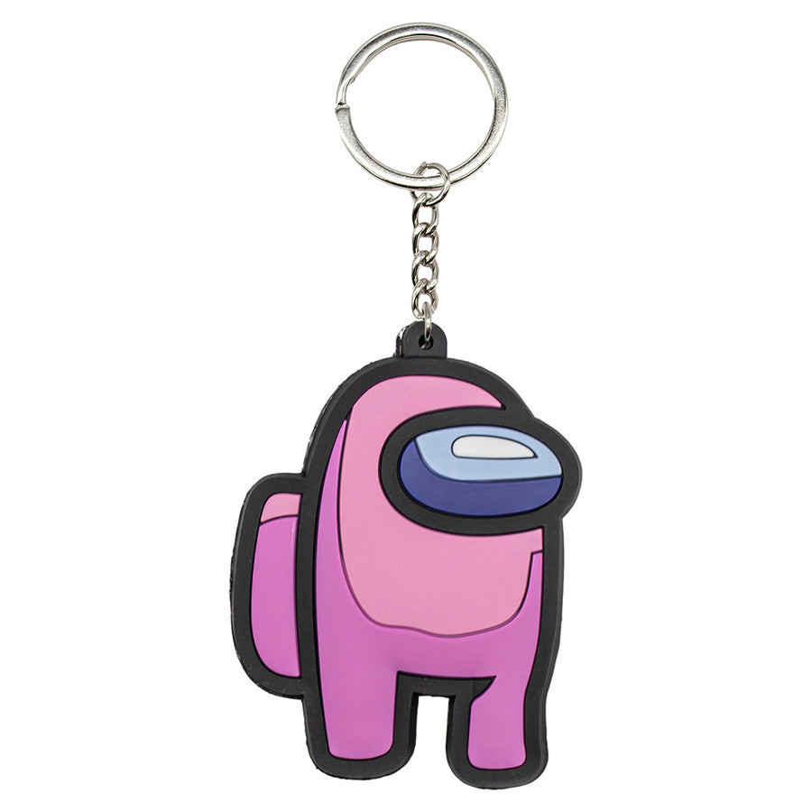 New Pink Among Us Video Game Toy Backpack Keychain Bag little figure tag