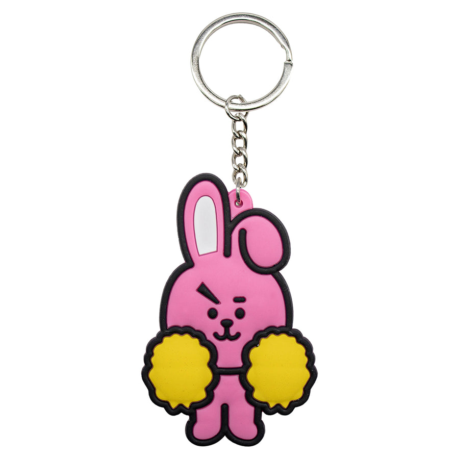 New BTS Pink Rabbit Cooky Kpop Korean Toy Backpack Keychain Bag little figure tag