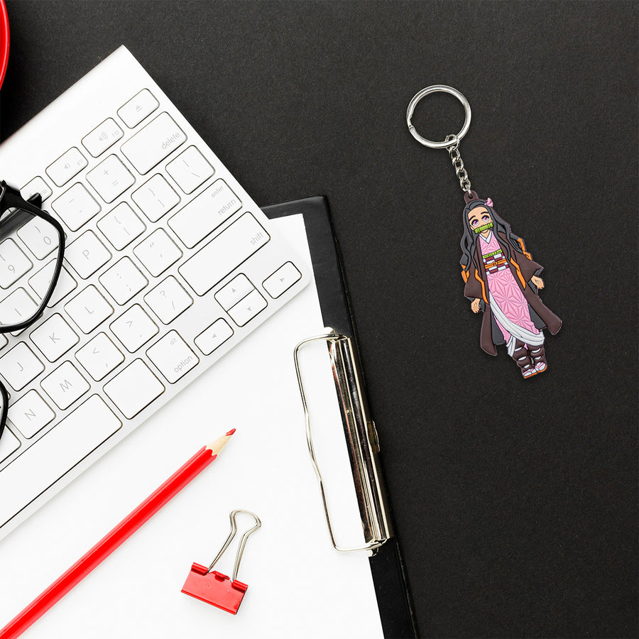 New Nezuko Kamado Demon Slayer Japanese Manga Anime Series Toy Backpack Keychain Bag little figure tag