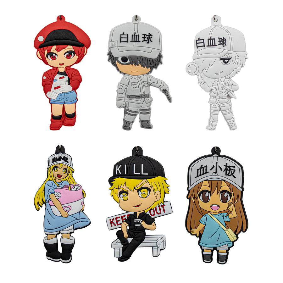 New Cells at Work White Blood Cell Anime Manga Japanese Series Toy Backpack Keychain Bag little figure tag